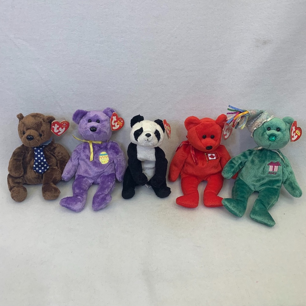 FIVE Beanie Babies Hero Eggs III China Pierre May Bday